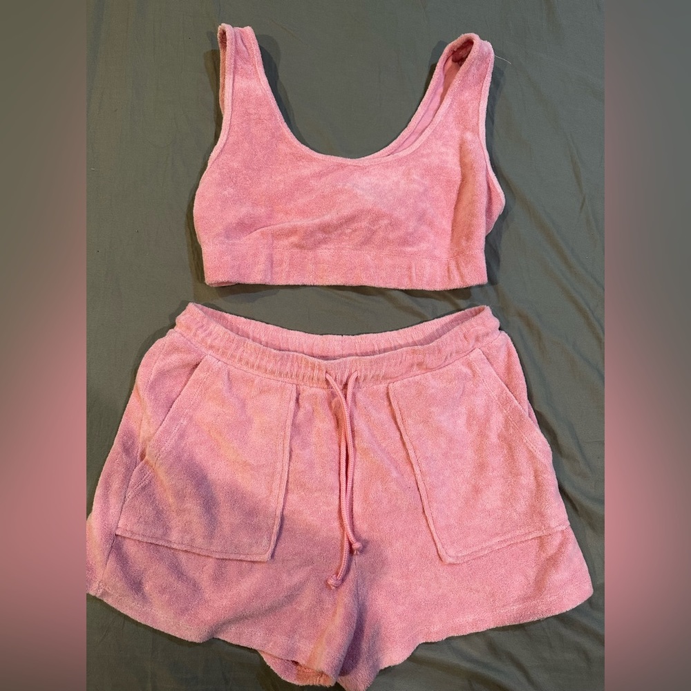 Zara Terry Cloth Pink Set Size L